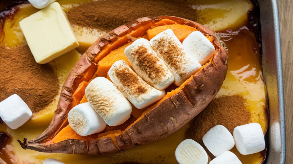 Bake whole sweet potatoes