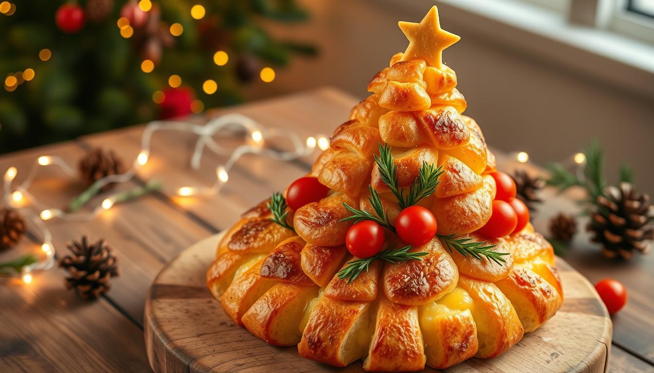 cheesy garlic pull apart bread christmas tree