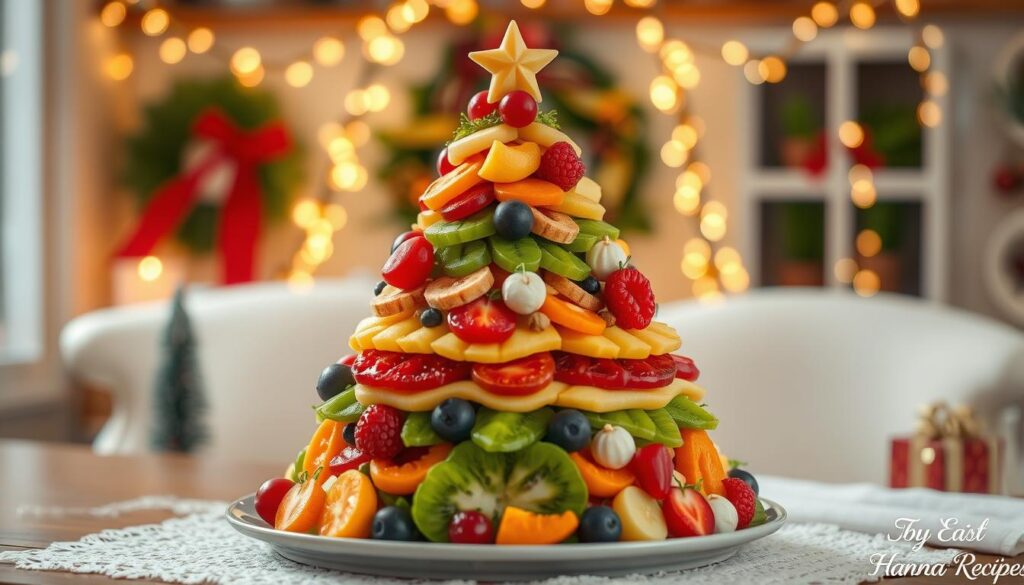 how do you make a christmas tree out of snacks?